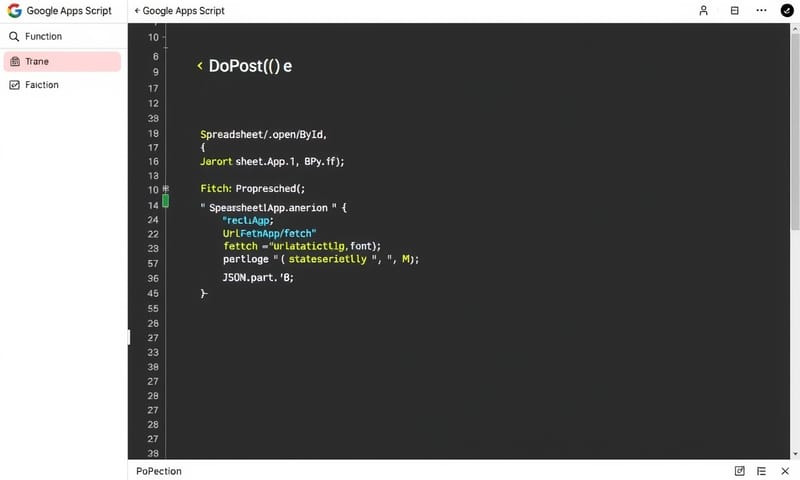 在 Google Apps Script 編輯器中貼上程式碼