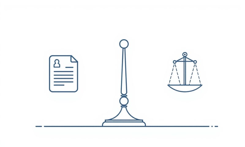 代表文件與法律效力平衡的抽象圖像