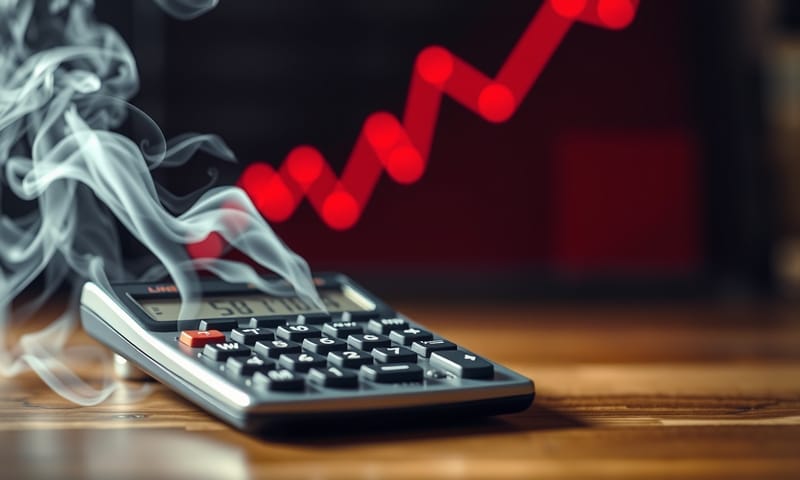 成本超支警示：一個爆炸的計算機顯示超額費用