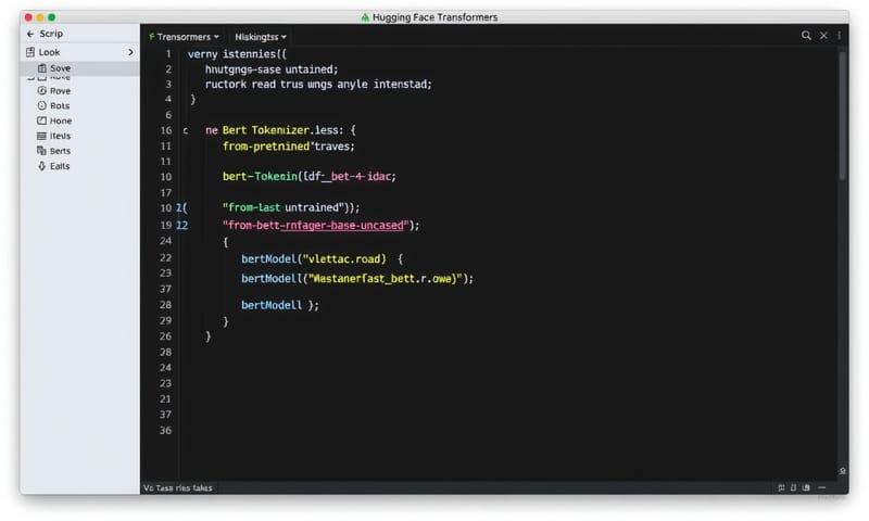 在程式碼編輯器中使用 Hugging Face 載入 BERT 模型的範例