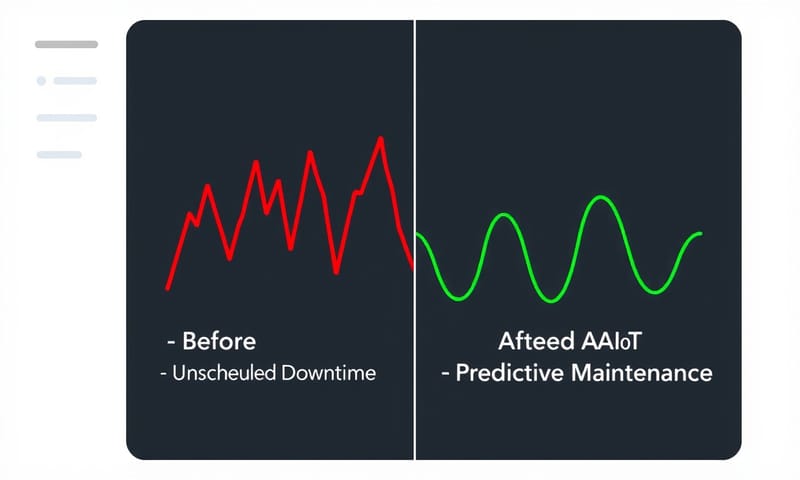 導入 AIoT 前後，設備維護狀態的理想對比