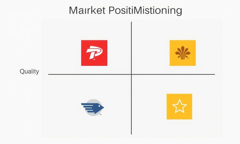 市場定位知覺圖，用來分析品牌在競爭中的相對位置