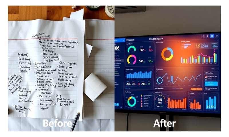 轉型前後的數據儀表板，差很多