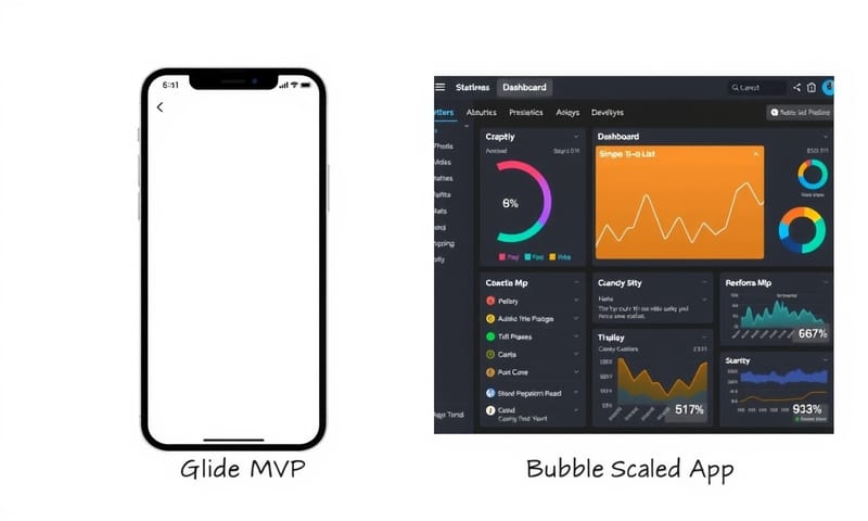 簡單 MVP vs. 規模化應用的視覺對比