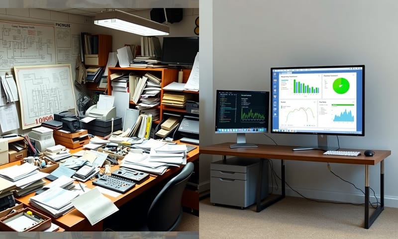 傳統紙本作業與現代數位化管理的對比