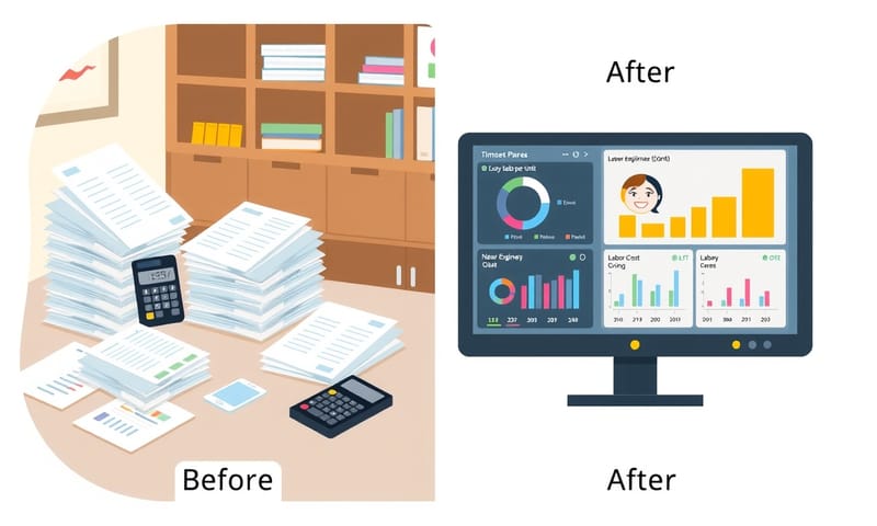 導入前後的管理效益對比