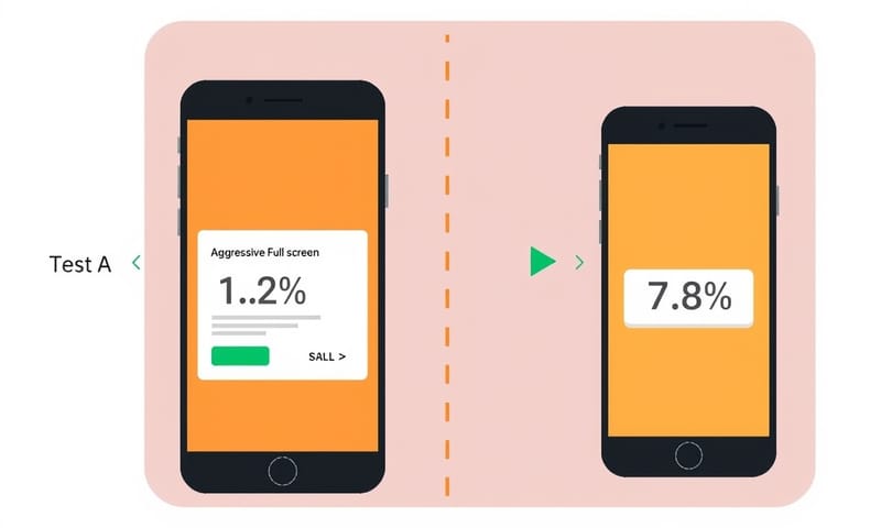 A/B 測試比較：侵入式 vs. 非侵入式彈窗的轉換成效