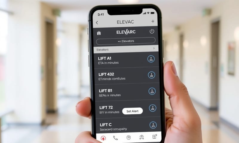 ELEVAC 系統的手機 App 介面示意