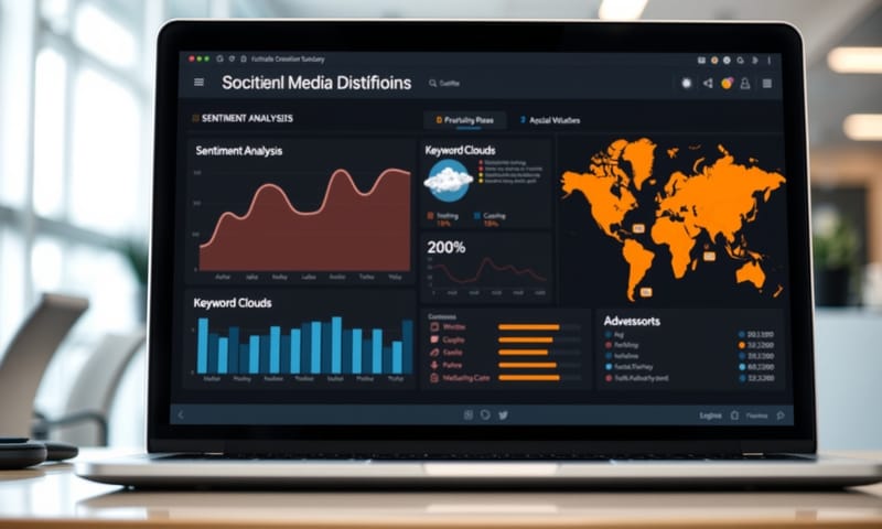 一個理想的輿情監控儀表板，應該能即時呈現聲量趨勢、情緒分析與熱門關鍵字。