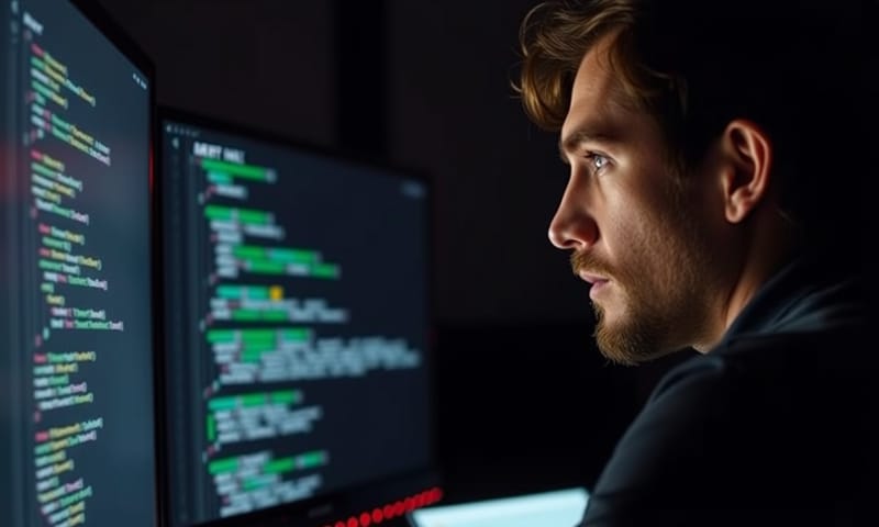 開發者在撰寫 StreamTransformer 的專注神情