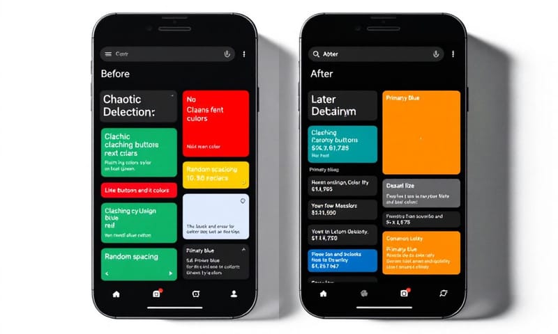 UI 導入設計系統前後的視覺差異