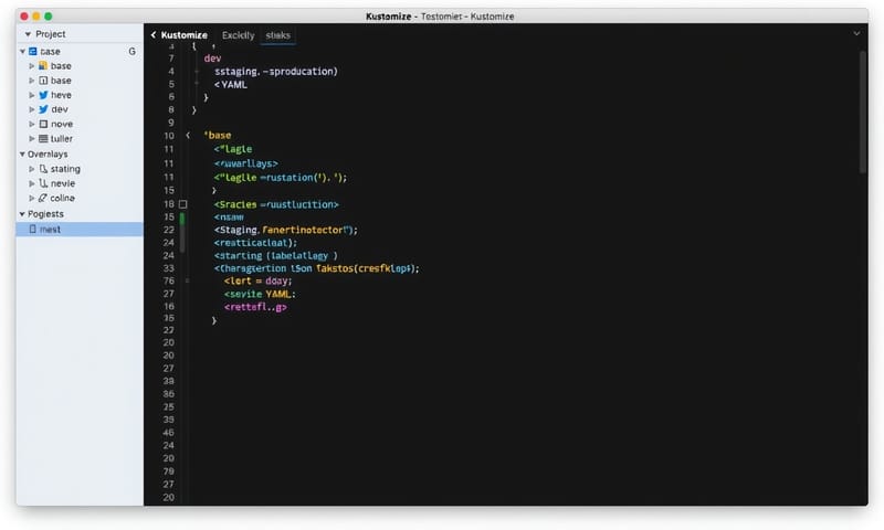 在 VS Code 中呈現的 Kustomize 專案目錄結構