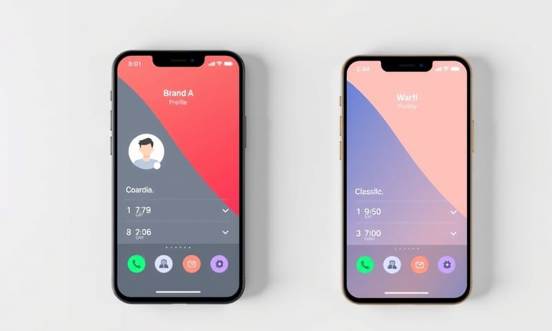 同一個 App 畫面，在不同品牌主題下的視覺差異