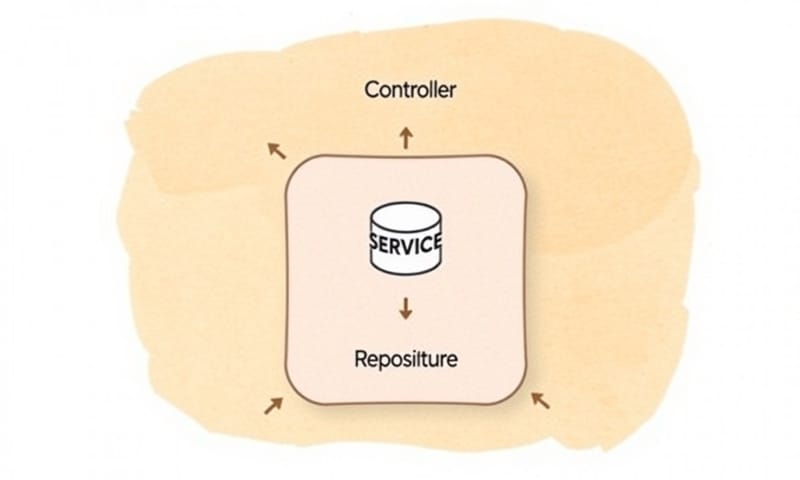 後端分層架構的示意，大概就是長這樣啦。