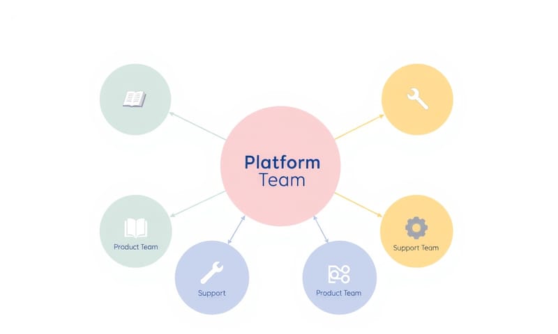 平台團隊模式：提供工具與支援，讓各產品團隊能自主開發。