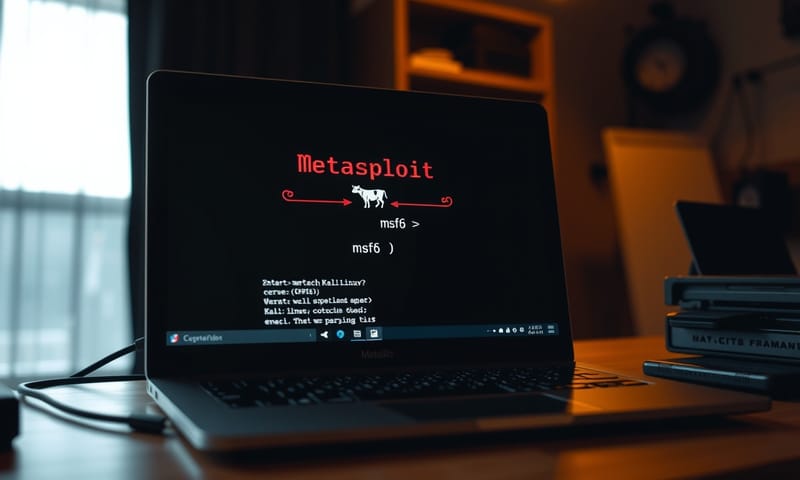 在 Kali Linux 終端機啟動 Metasploit 主控台（msfconsole）的經典畫面。