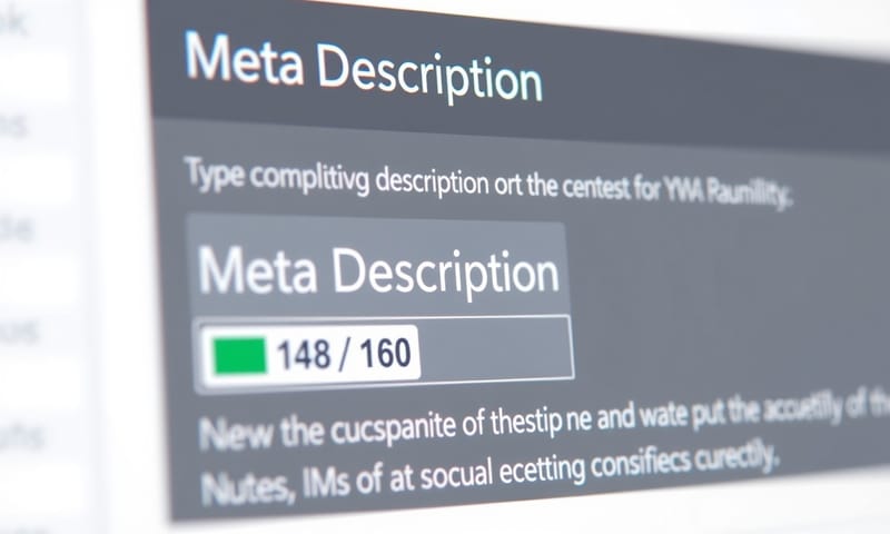 在網站後台編輯 Meta Description 的模擬情境