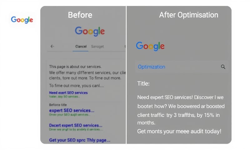 優化前後的搜尋結果點擊吸引力對照