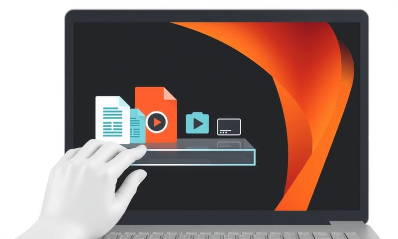 檔案暫存架的拖放概念示意