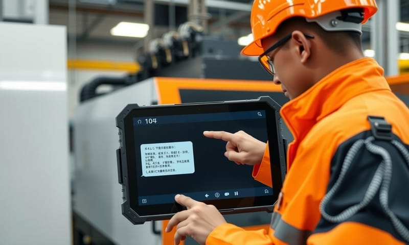 實測環境：產線技師透過平板電腦查詢設備SOP