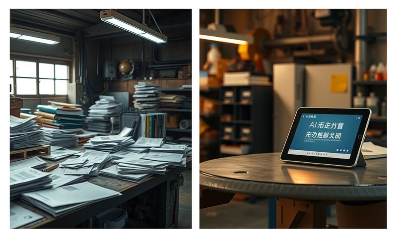 結果對照：從混亂的紙本手冊到整合的數位知識庫